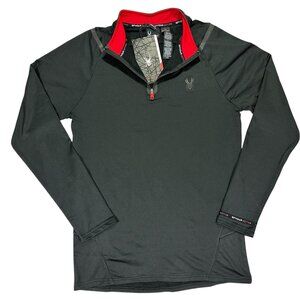 Men's Black SPYDER Active Long Sleeve Zip Pullover, Size Medium